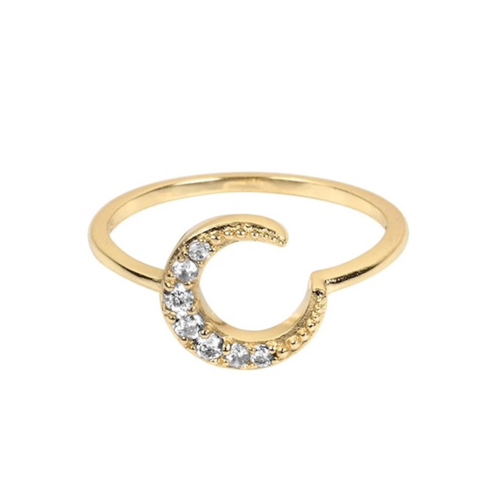 Elizabeth Stone Celeste Moon Ring